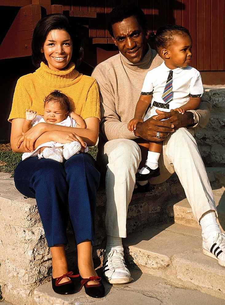 Camille and Bill Cosby with two of their kids.