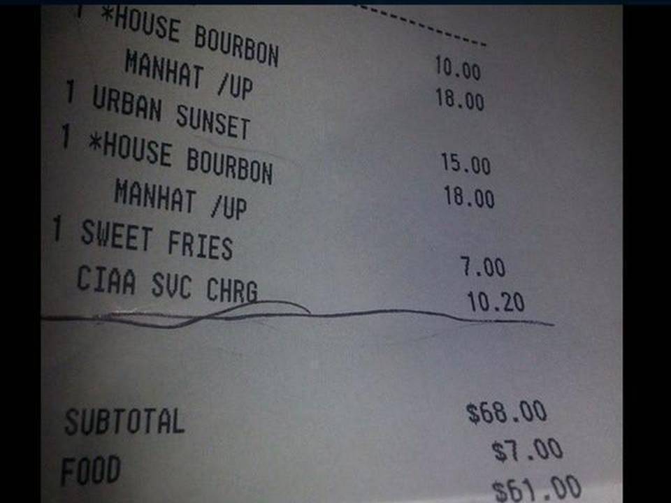 Patrice Wright's bill indicated a surcharge was attached during CIAA week.