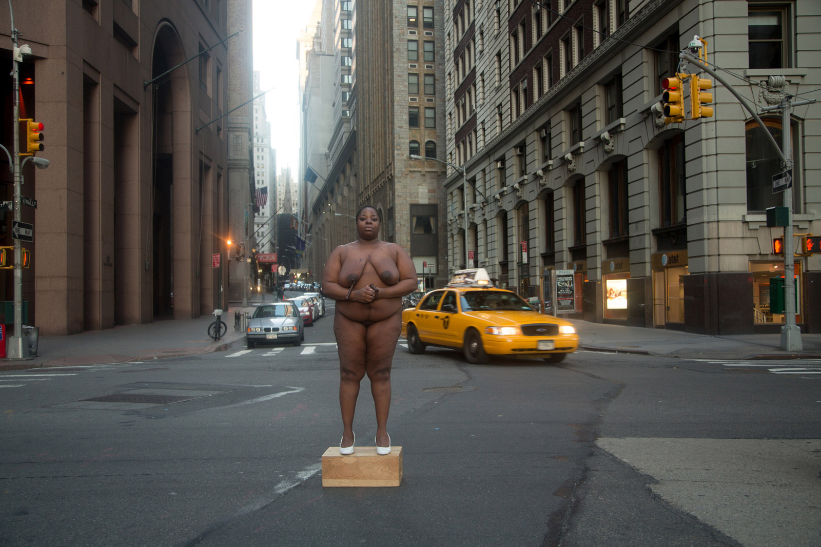 "From her body sprang their greatest wealth." Site of Colonial Slave Market - Wall Street. Nona Faustine