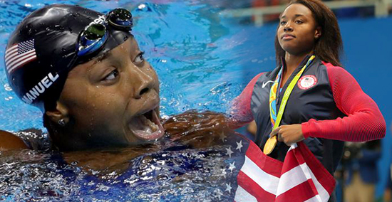 Simone Manuel rio olympics, African American, Black swimmer gold medal