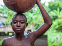 A young lady about to undergo the Dipo Ceremony, a rite de passage, in Ghana, West Africa
