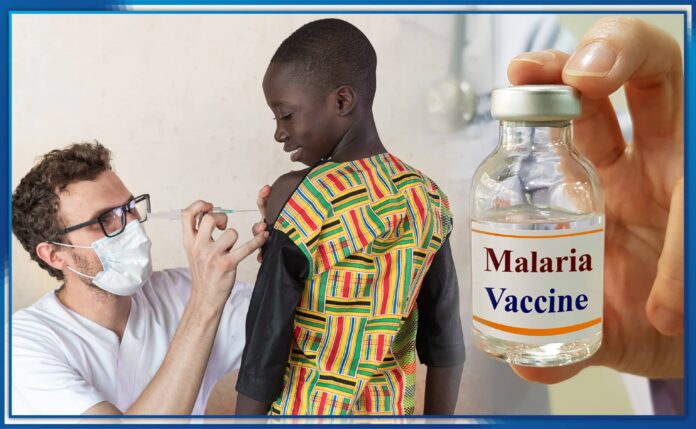 Image. A European colonial outfit that calls itself the World Health Organization injecting poison into African children in the name of vaccination.